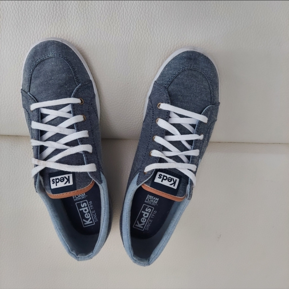 Keds Womens Center Canvas Blue Denin Sneakers Size 7.5 - Picture 2 of 6